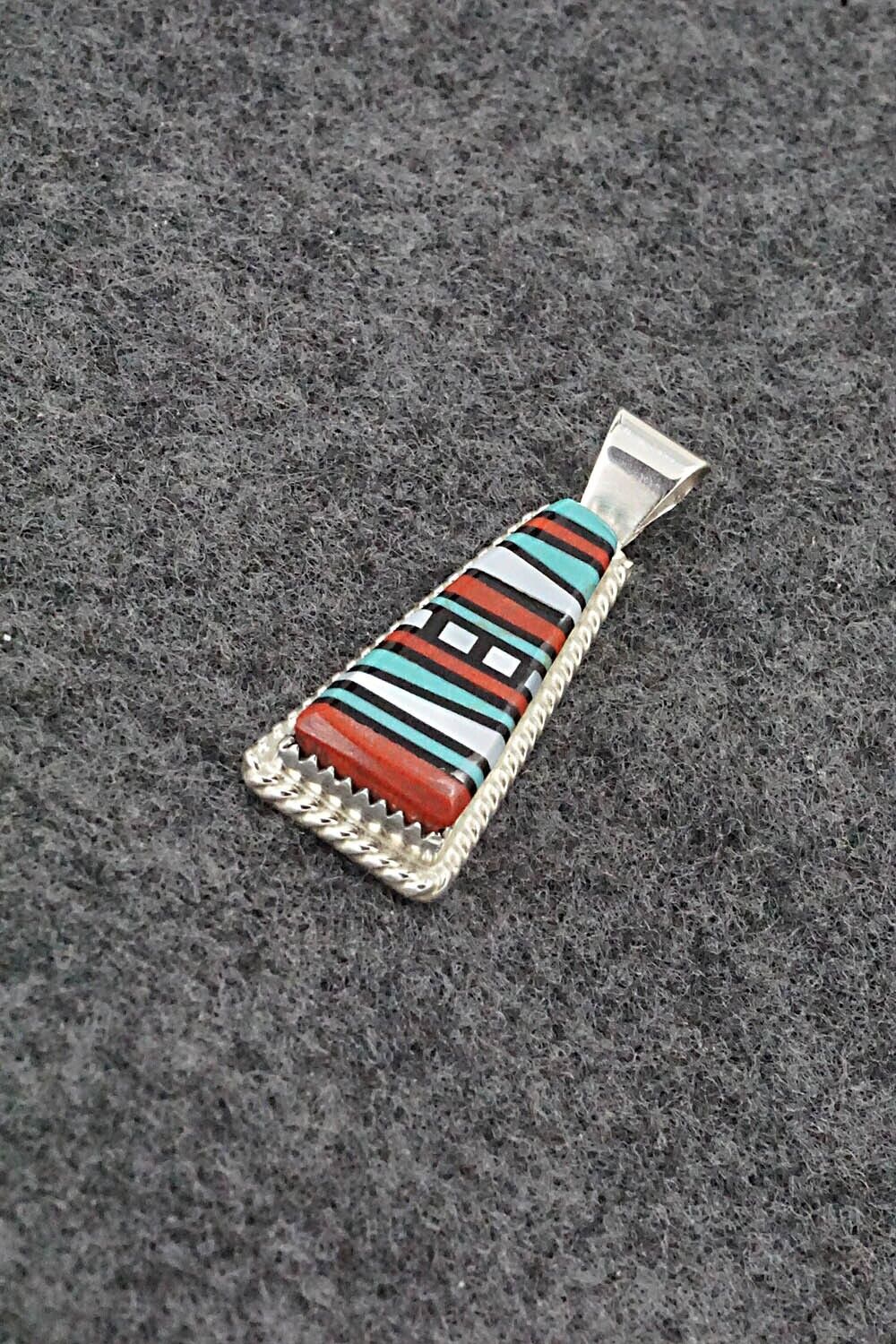 Multi Stone & Sterling Silver Pendant - Victor Martza