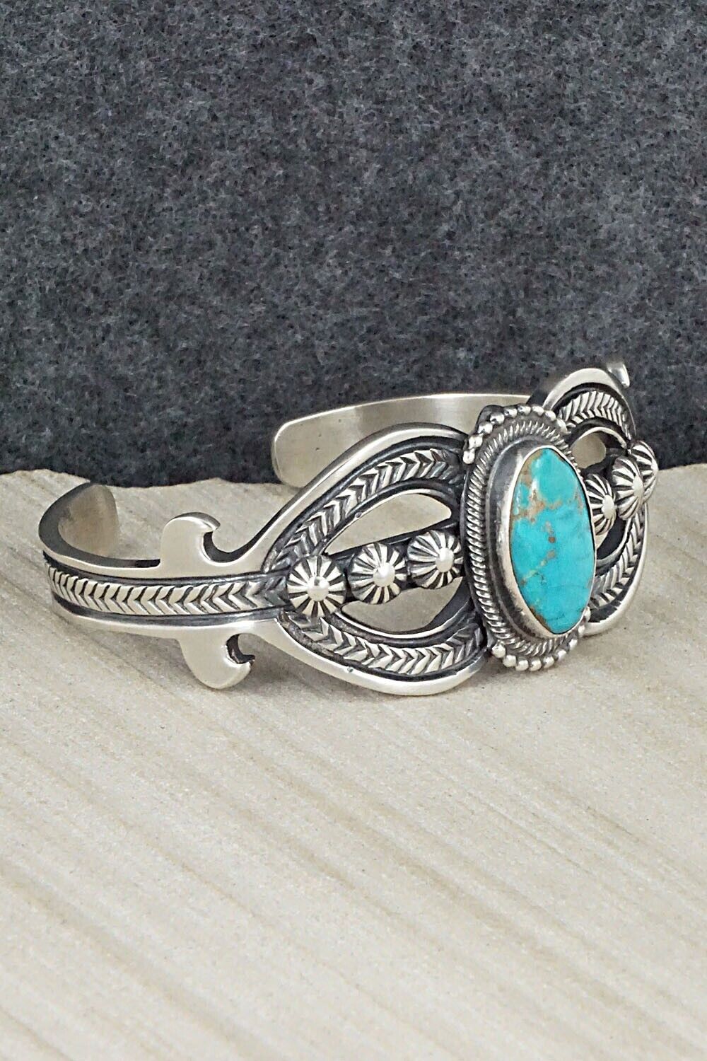 Turquoise & Sterling Silver Bracelet - Leon Martinez