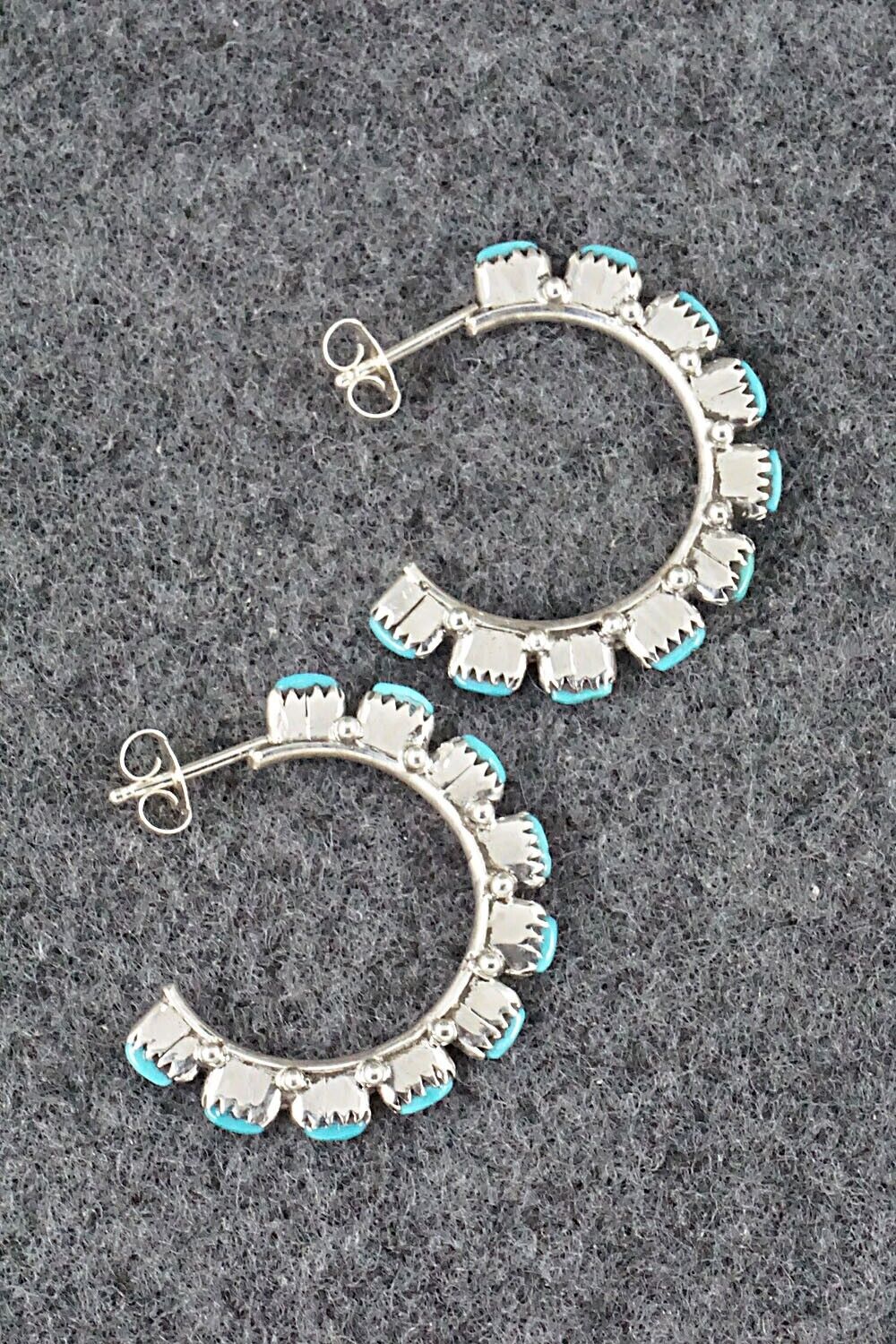 Turquoise & Sterling Silver Earrings - Leland Tucson