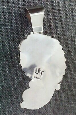Turquoise, Coral and Sterling Silver Pendant - Jerry Thompson