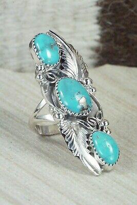 Turquoise and Sterling Silver Ring - Rita Montoya - Size 6 - High Lonesome Trading