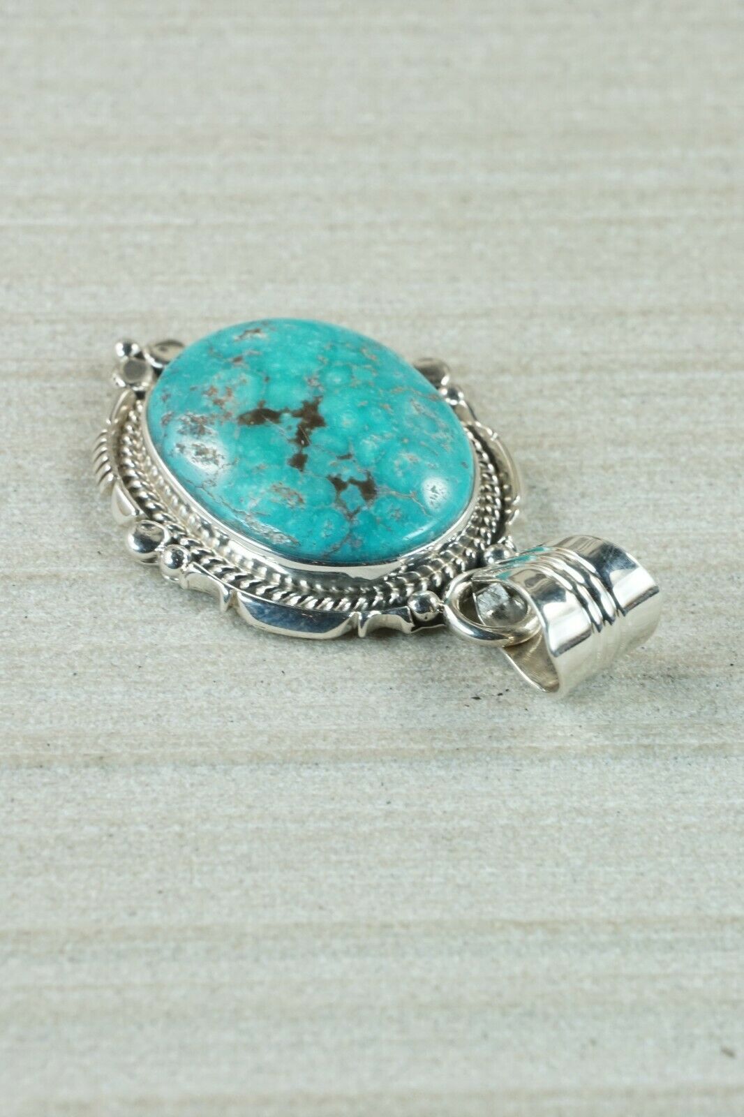 Navajo Turquoise and Sterling Silver Pendant - Daniel Benally