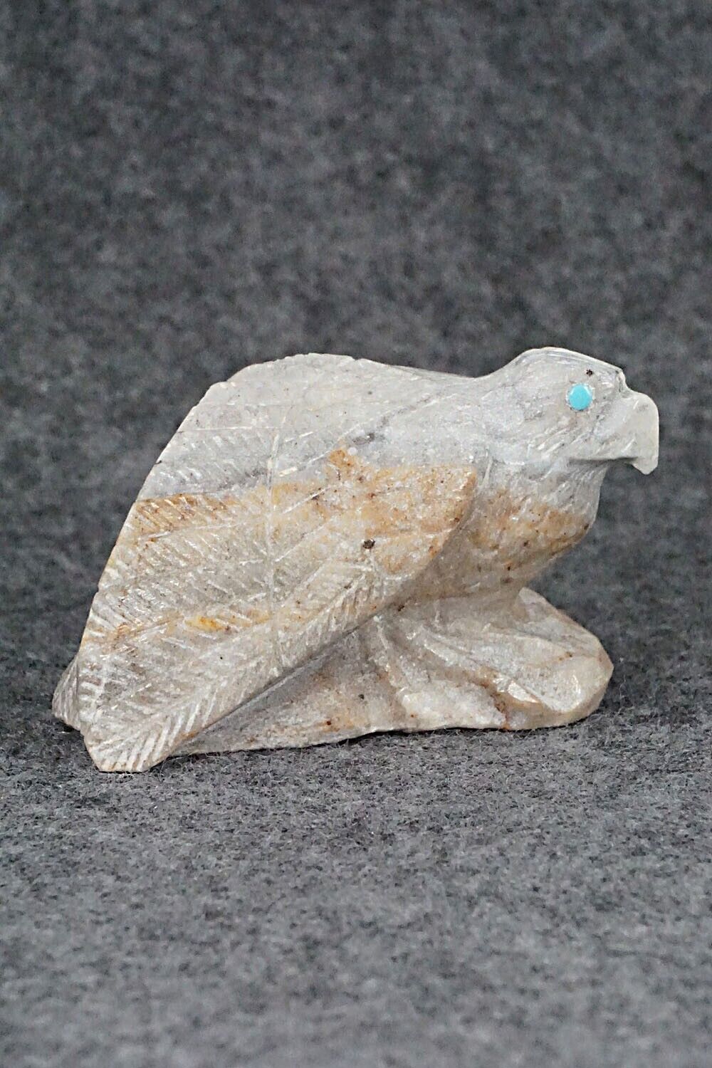 Eagle Zuni Fetish Carving - Derrick Kaamasee