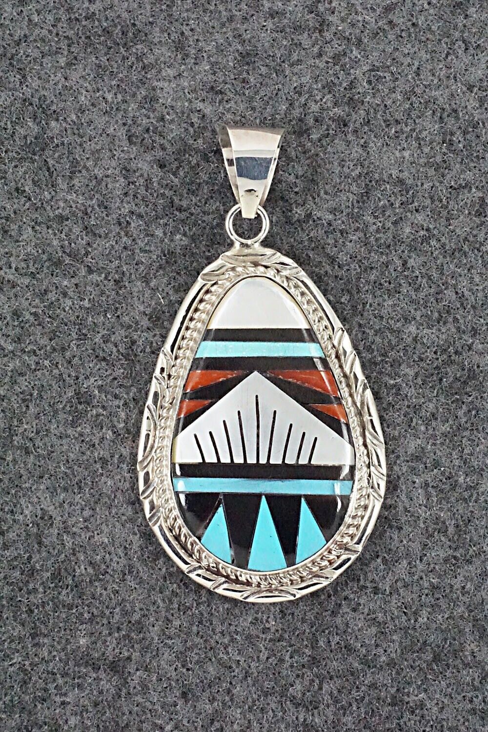 Multi Stone & Sterling Silver Pendant - Gladys Lamy
