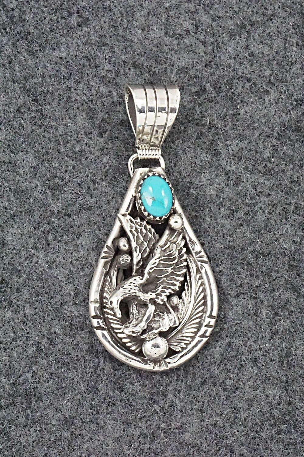 Turquoise & Sterling Silver Pendant - Henry Attakai