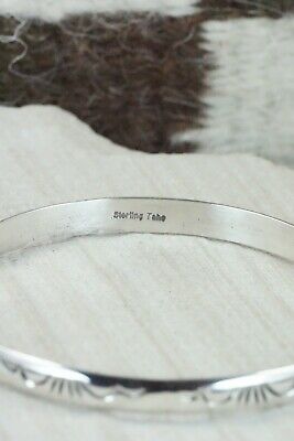 Navajo Sterling Silver Bangle - Elaine Tahe