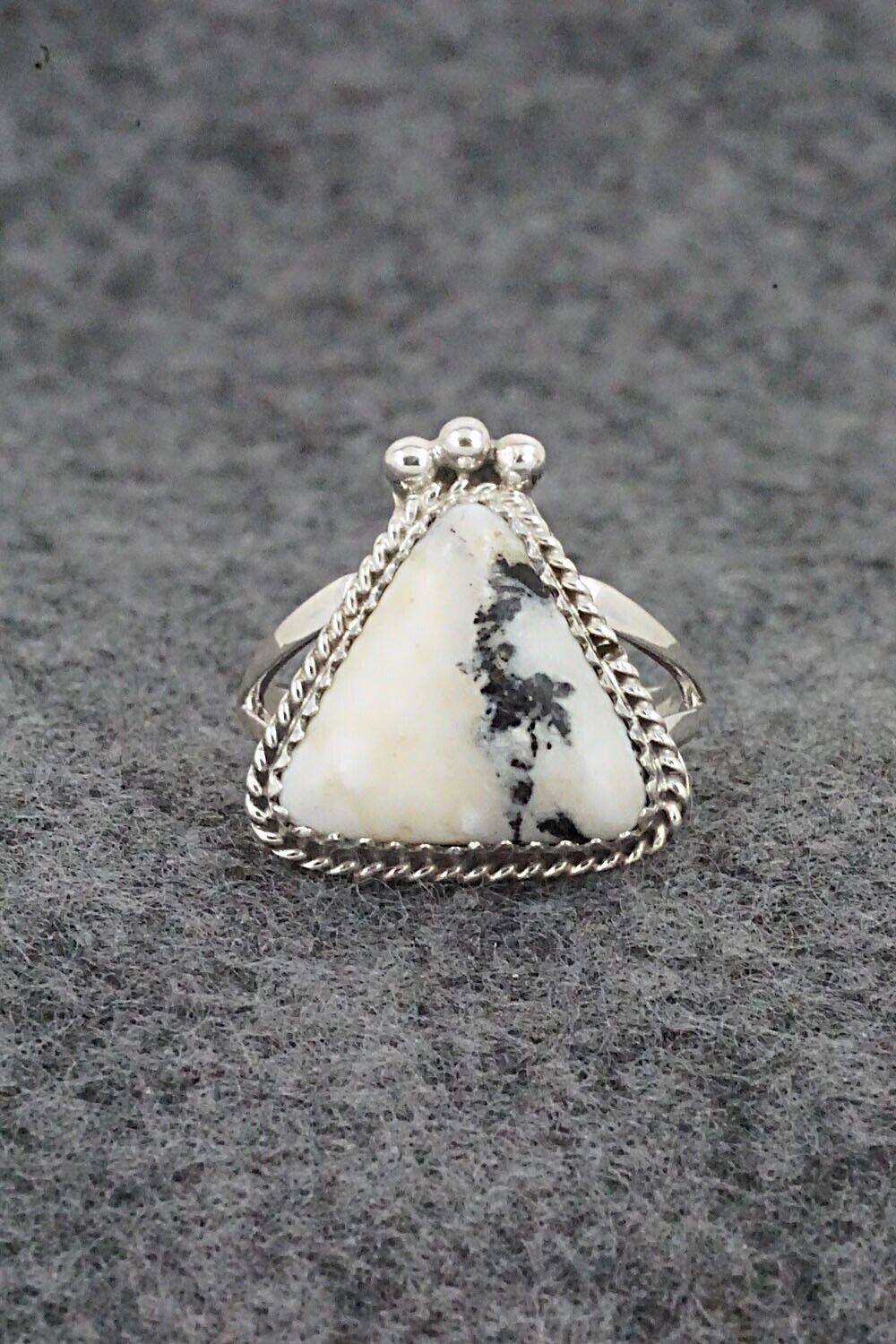 White Buffalo & Sterling Silver Ring - Judy Largo - Size 7.5