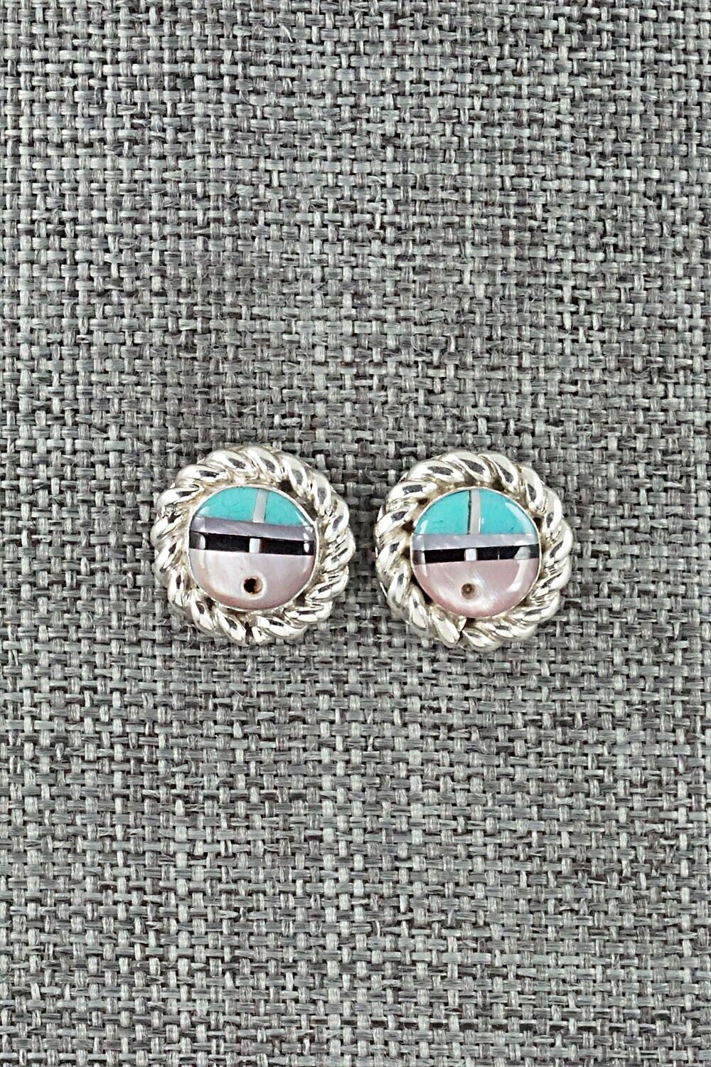 Multi Stone Inlay & Sterling Silver Earrings - Dave Lalio