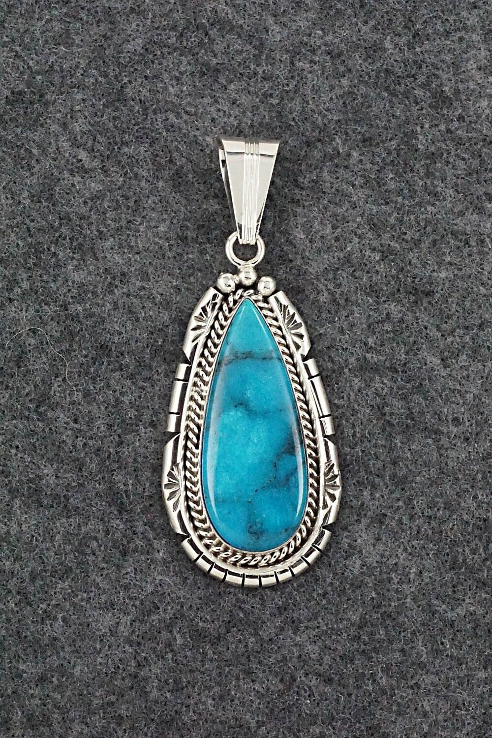 Turquoise & Sterling Silver Pendant - Samuel Yellowhair