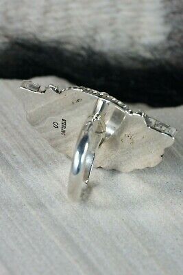 Navajo Turquoise, Coral and Sterling Silver Ring - Spencer - 6 - High Lonesome Trading