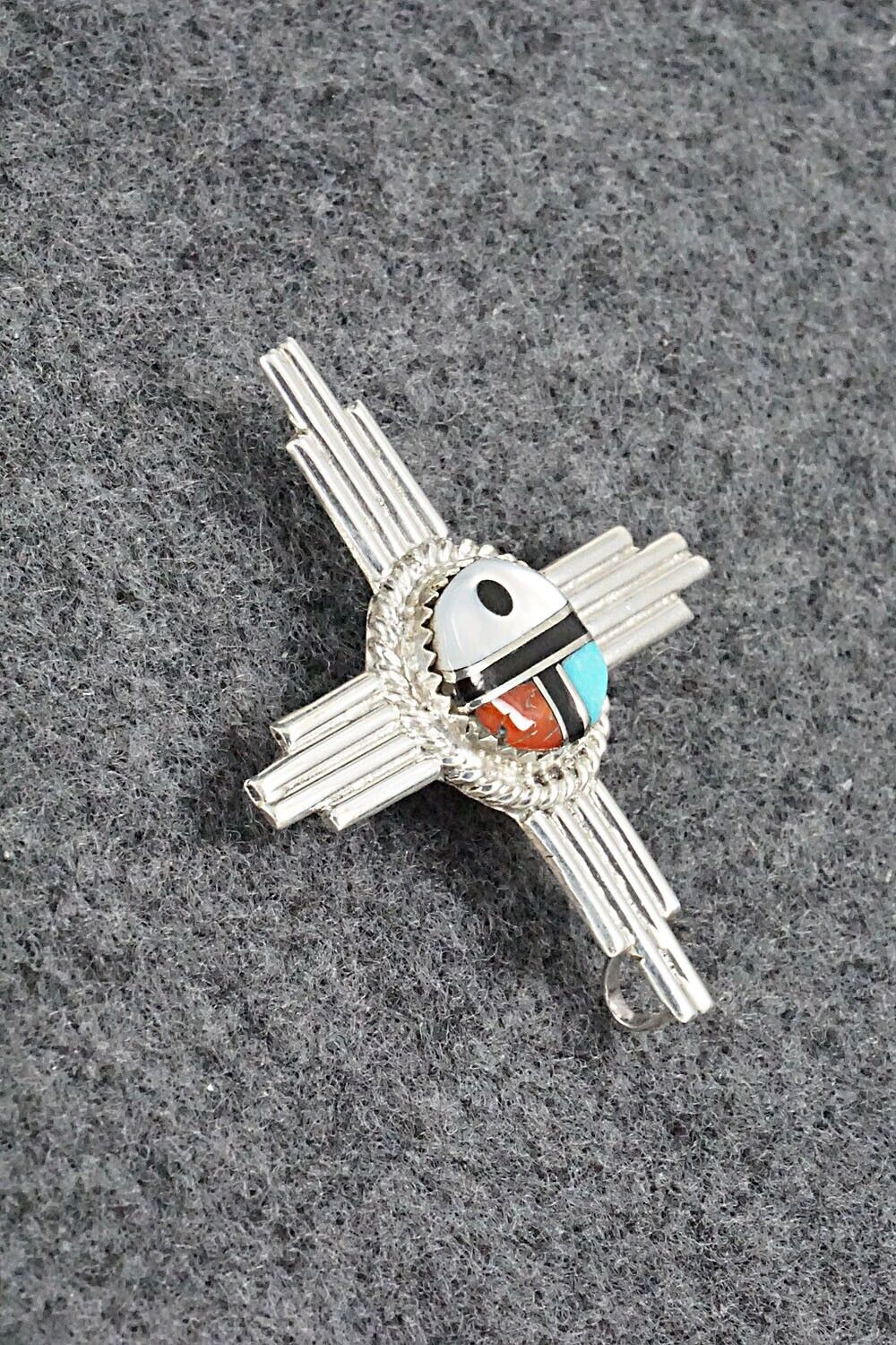 Multi Stone & Sterling Silver Pendant/Pin - Elvira Kiyite
