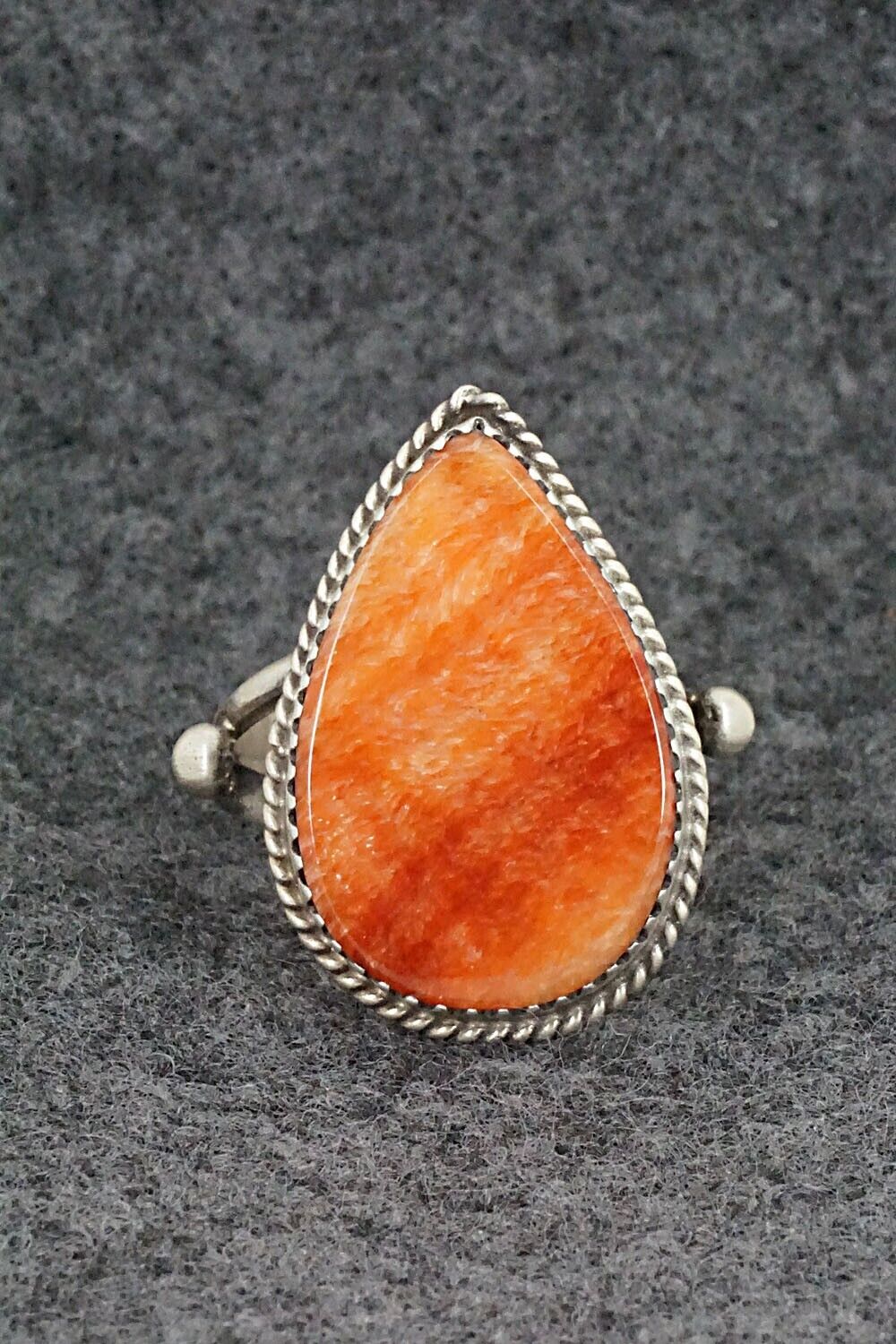 Spiny Oyster & Sterling Silver Ring - Selina Warner - Size 7.75