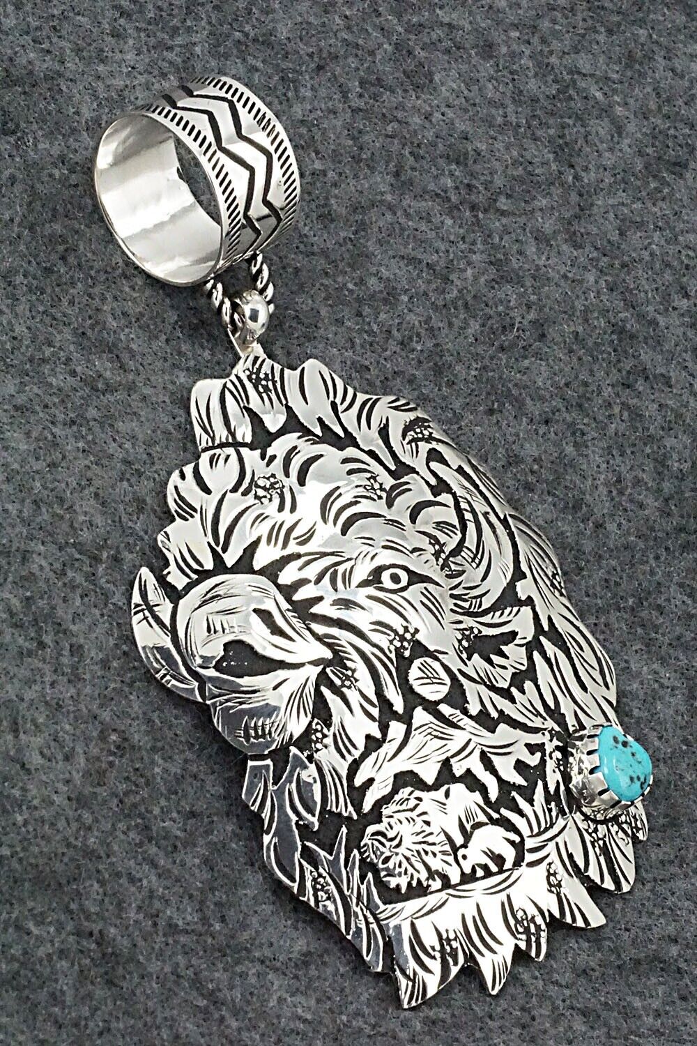 Turquoise & Sterling Silver Pendant - Richard Singer