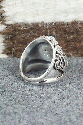 Turquoise & Sterling Silver Ring - Leonard Spencer - Size 8.5 - High Lonesome Trading