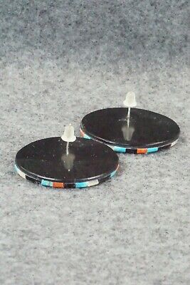 Multi Stone Inlay & Sterling Silver Earrings - Chaslyn Crespin