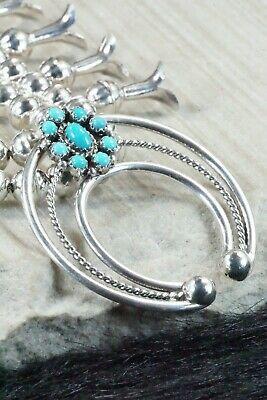 Turquoise & Sterling Silver Squash Blossom & Earrings - Leon Kirlie - High Lonesome Trading
