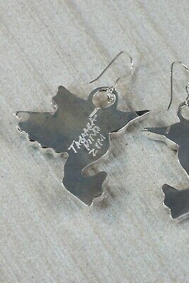 Zuni Multi Stone Inlay & Sterling Silver Hummingbird Earrings - Tamara Pinto - High Lonesome Trading