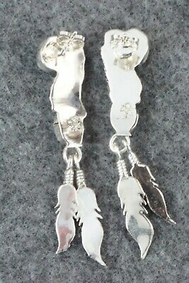 Turquoise and Sterling Silver Earrings - Adelarae Yazzie