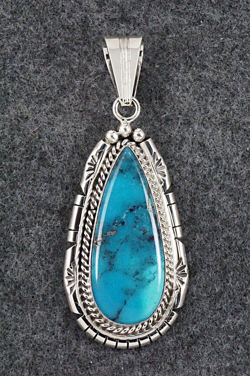 Turquoise & Sterling Silver Pendant - Samuel Yellowhair