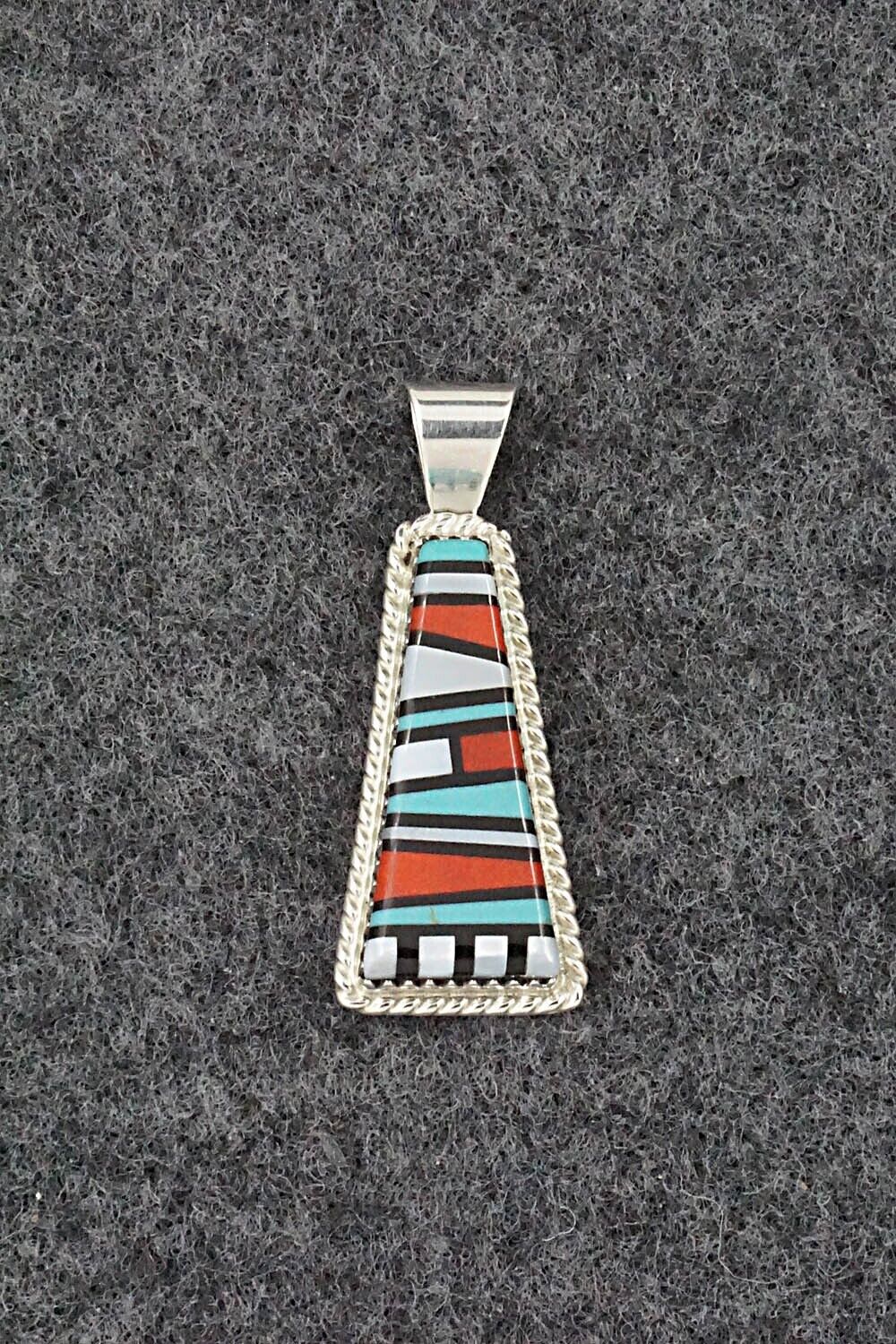 Multi Stone & Sterling Silver Pendant - Victor Martza