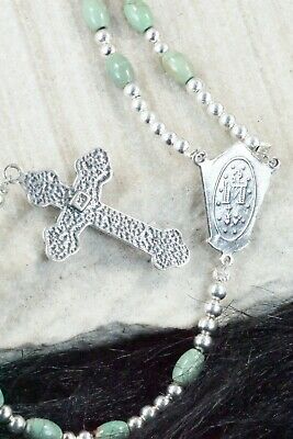 Turquoise & Sterling Silver Rosary - Navajo