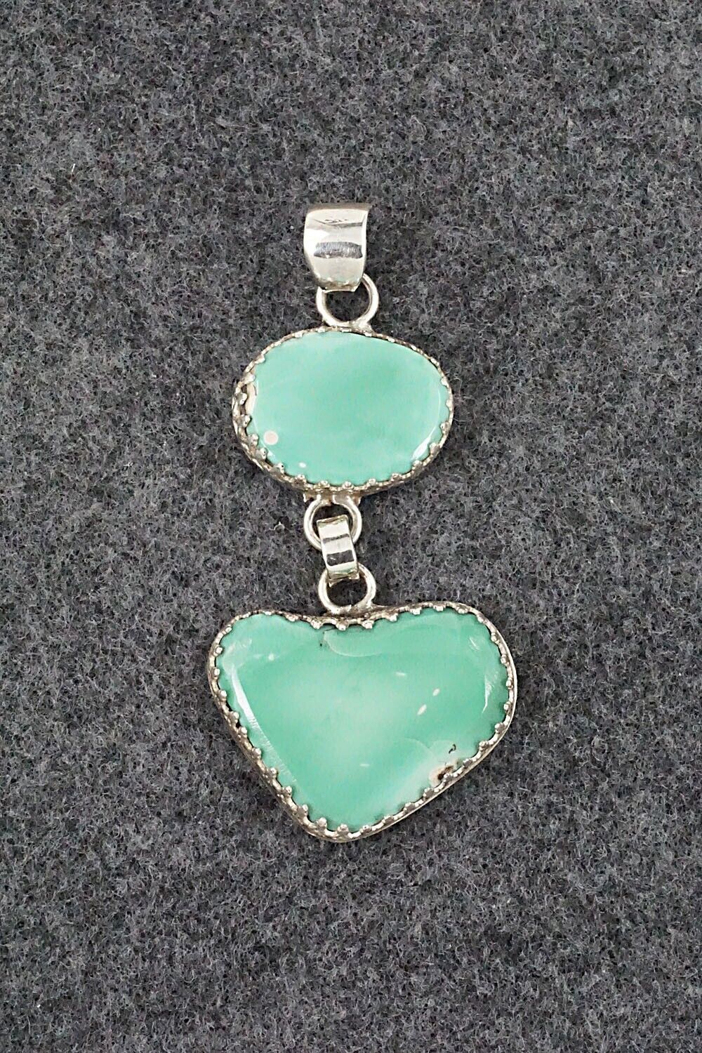 Turquoise and Sterling Silver Pendant - Matilda Chattin