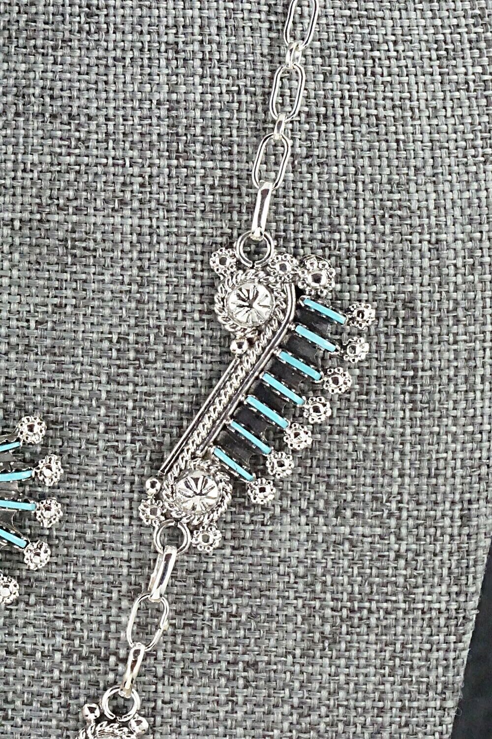 Turquoise & Sterling Silver Necklace Set - Kevin Leekity