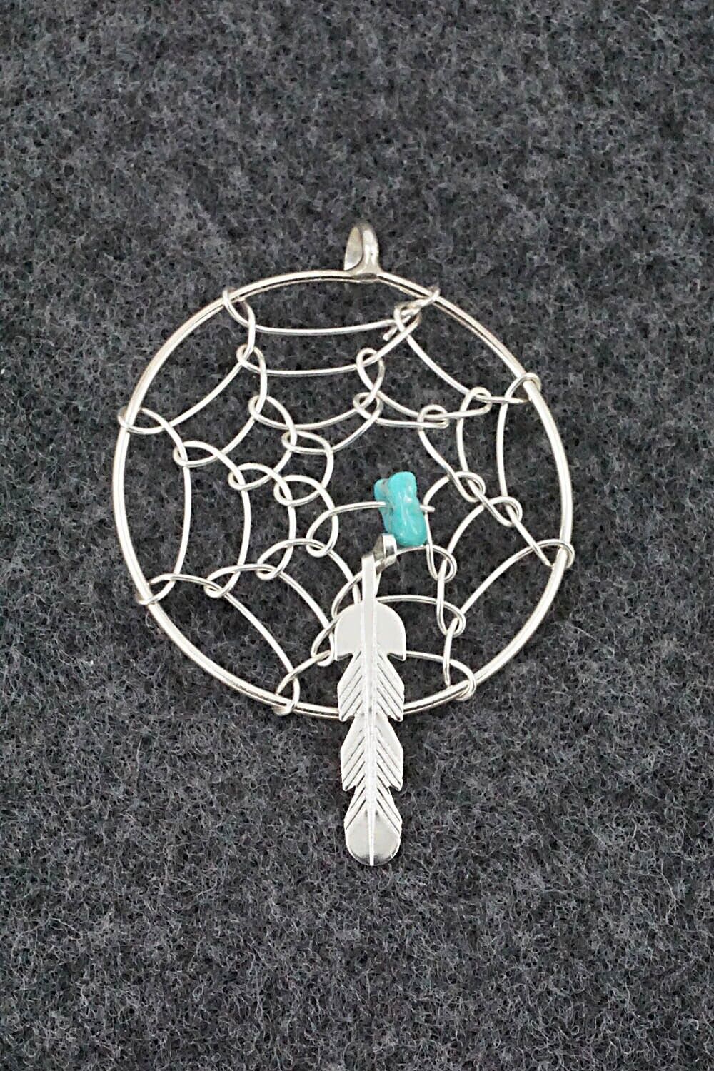 Turquoise and Sterling Silver Pendant - Helena Yazzie