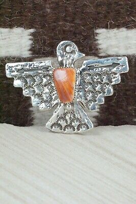 Spiny Oyster & Sterling Silver Ring - Delbert Arviso - Size 9