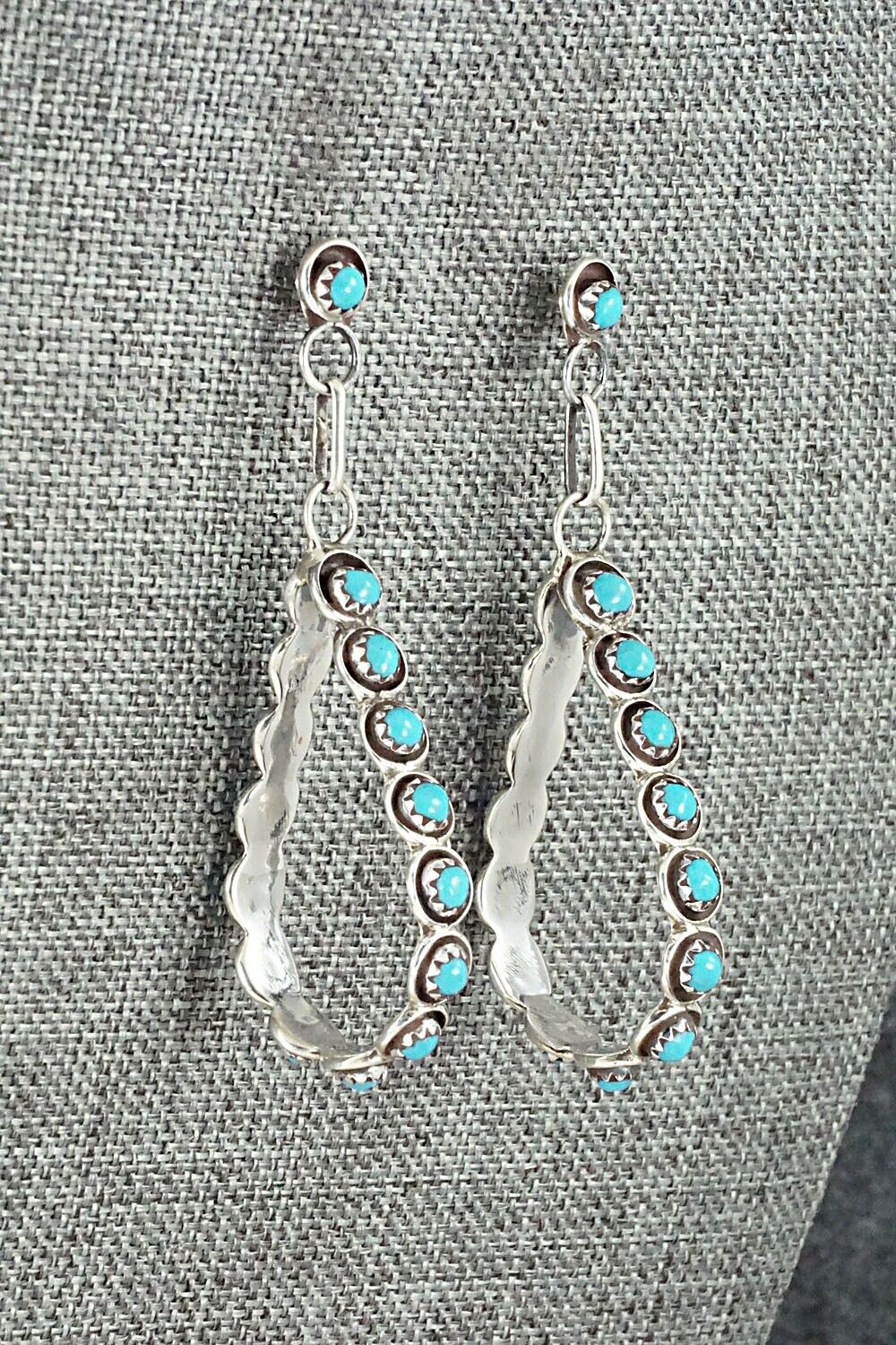 Turquoise & Sterling Silver Earrings - Florenda Lonasee