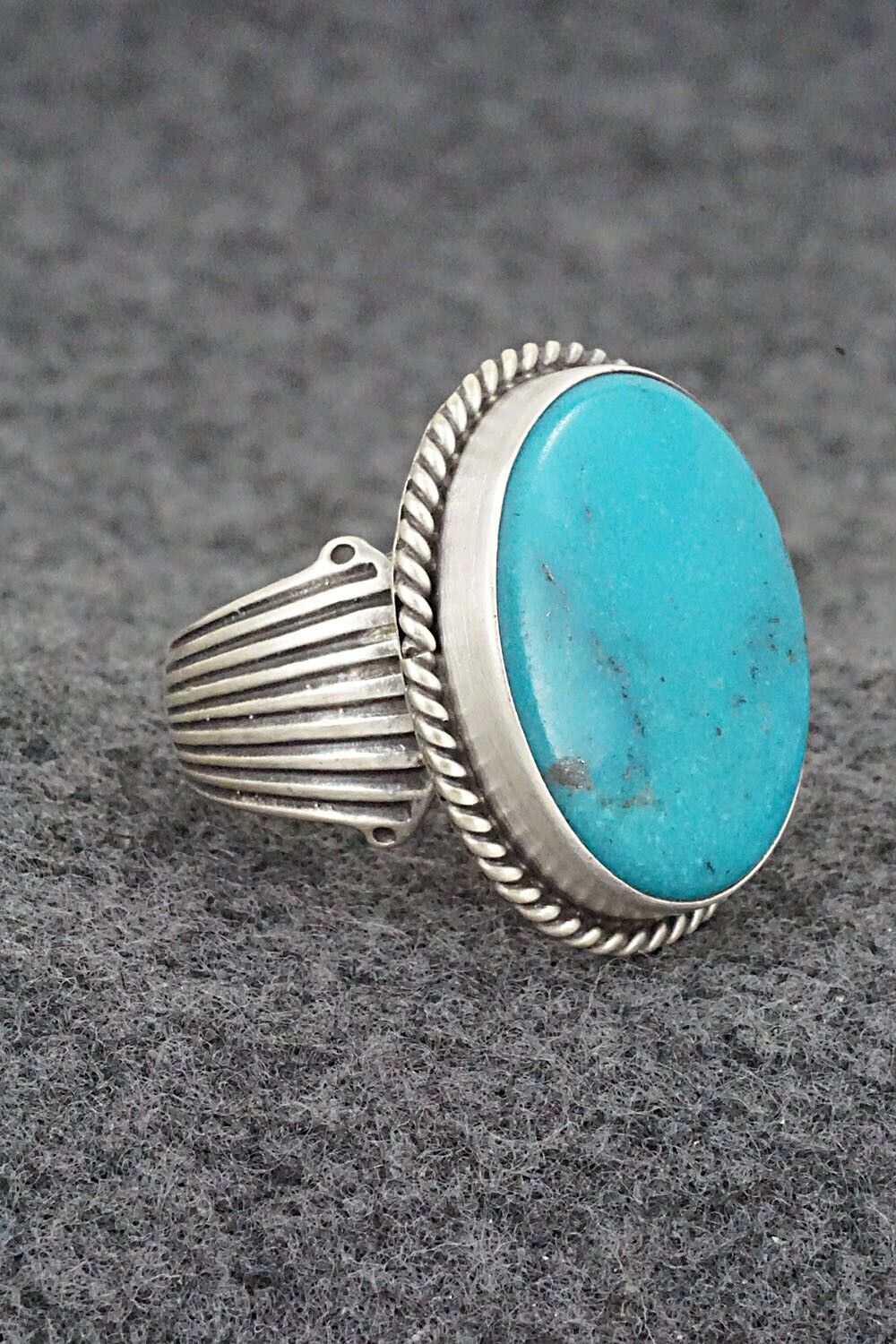 Turquoise & Sterling Silver Ring - Samuel Yellowhair - Size 7.75