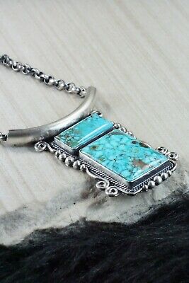 Navajo Turquoise & Sterling Silver Necklace - Raymond Delgarito