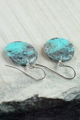 Turquoise & Sterling Silver Earrings - Lester Abeyta - Santo Domingo