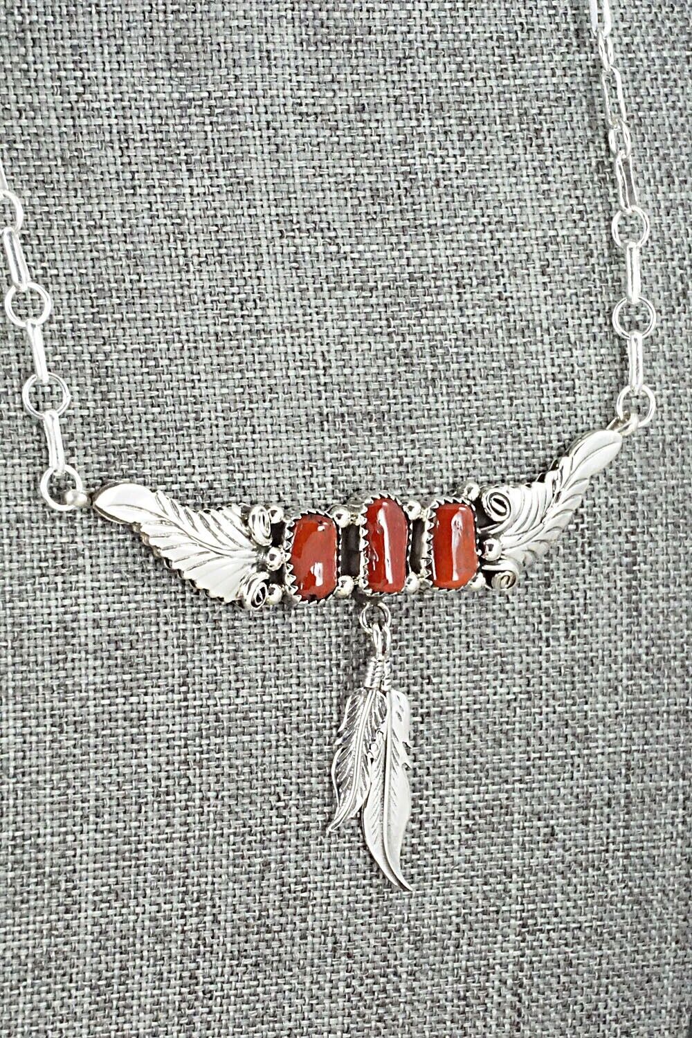 Coral & Sterling Silver Necklace - Sadie Jim