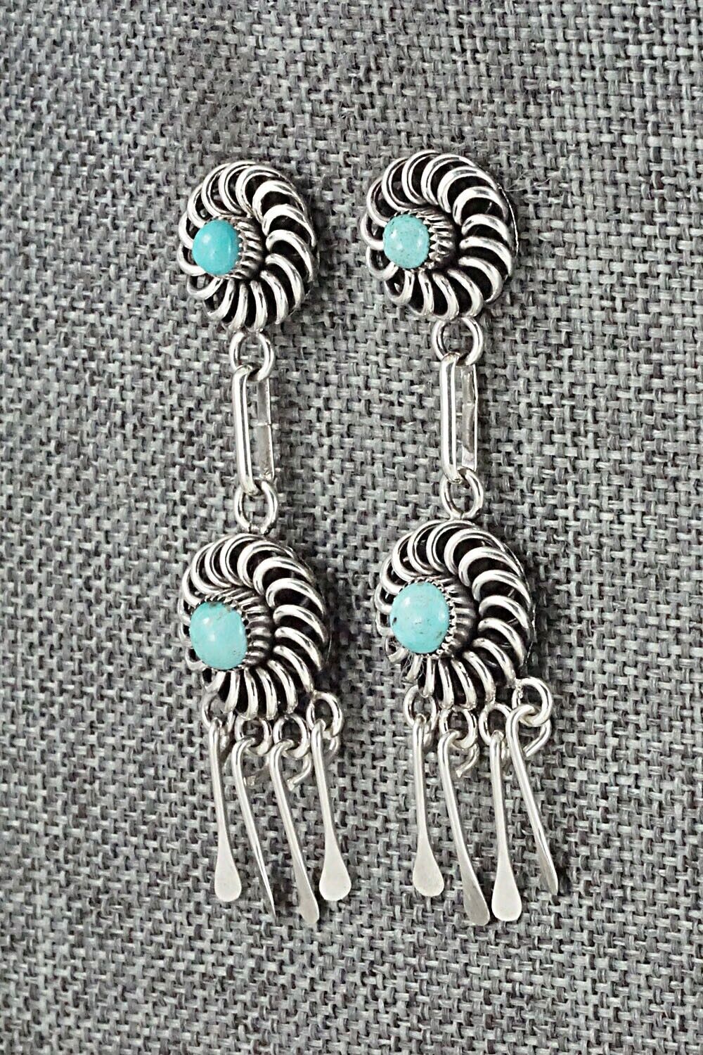 Turquoise & Sterling Silver Earrings - Al Lementino