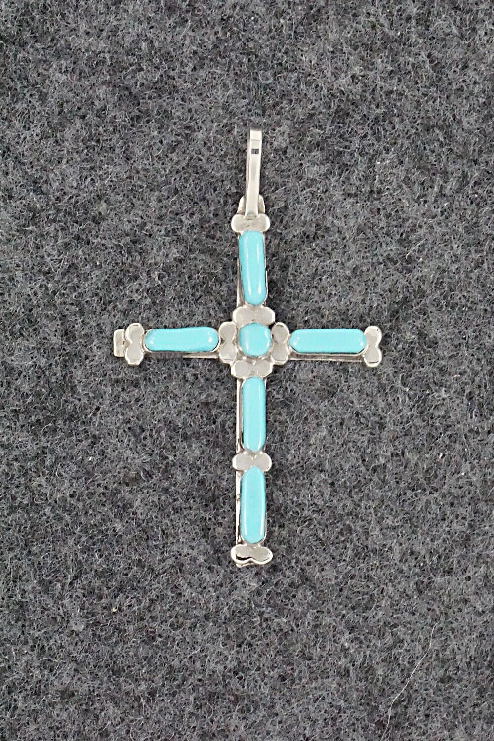 Turquoise & Sterling Silver Pendant - Roberto Martinez