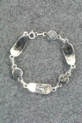 Lapis, Mother of Pearl & Sterling Silver Link Bracelet - Patty Edaakie