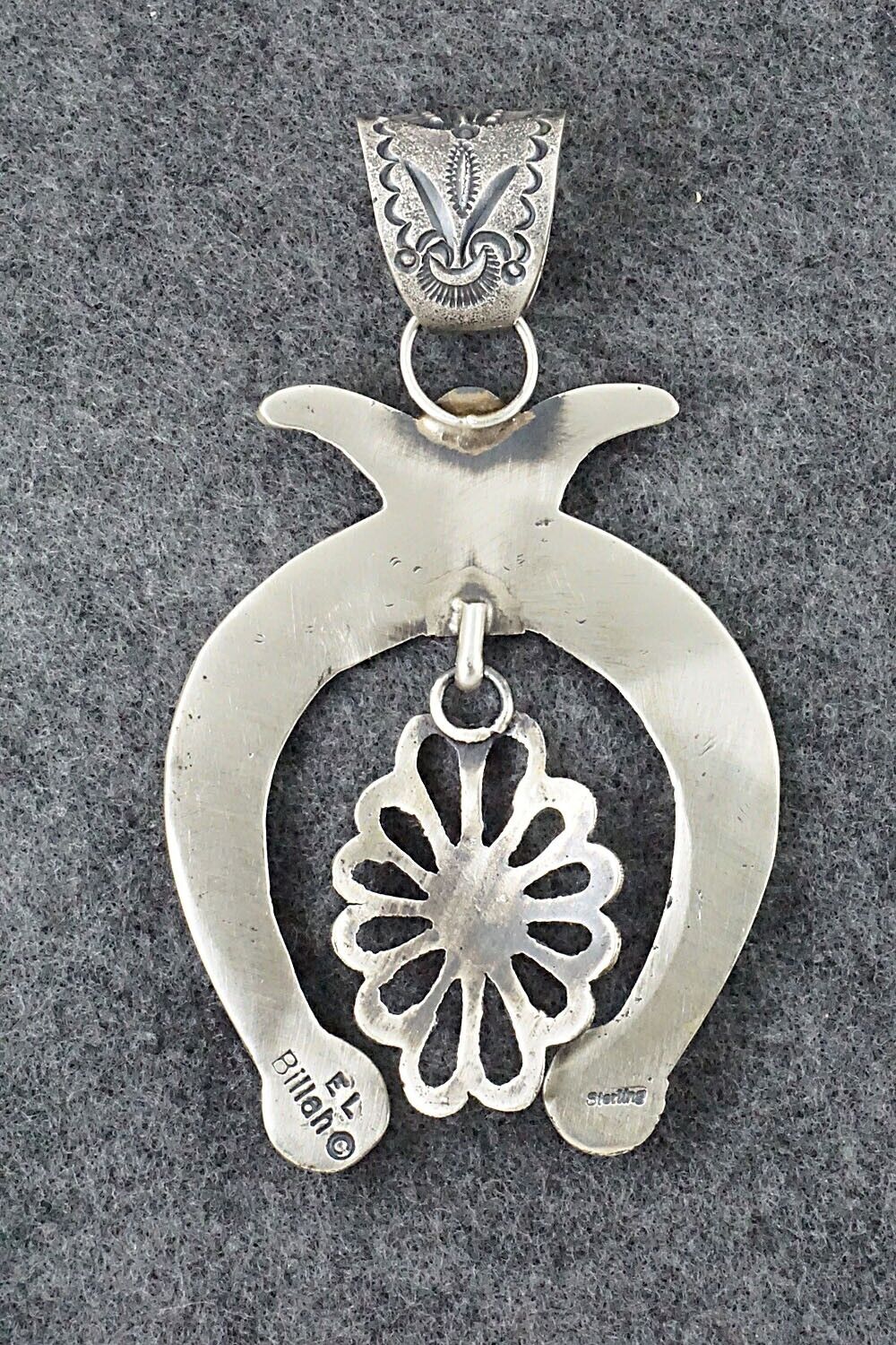Turquoise, Coral and Sterling Silver Naja Pendant - Eva Cayatineto