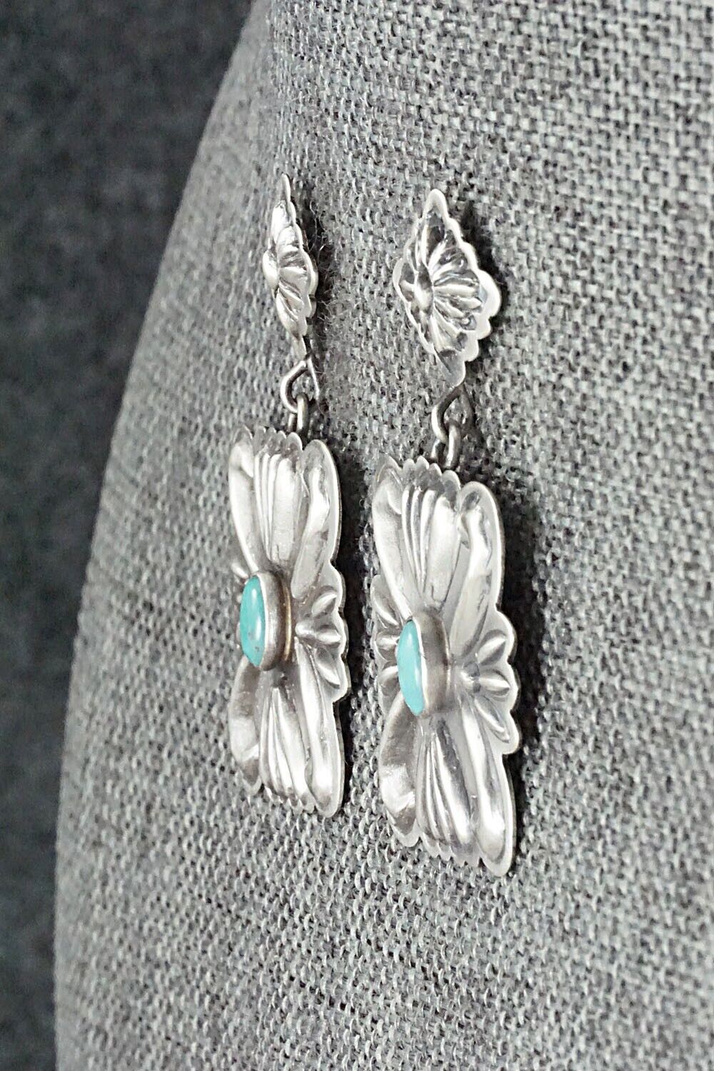 Turquoise & Sterling Silver Earrings - Terry Charlie