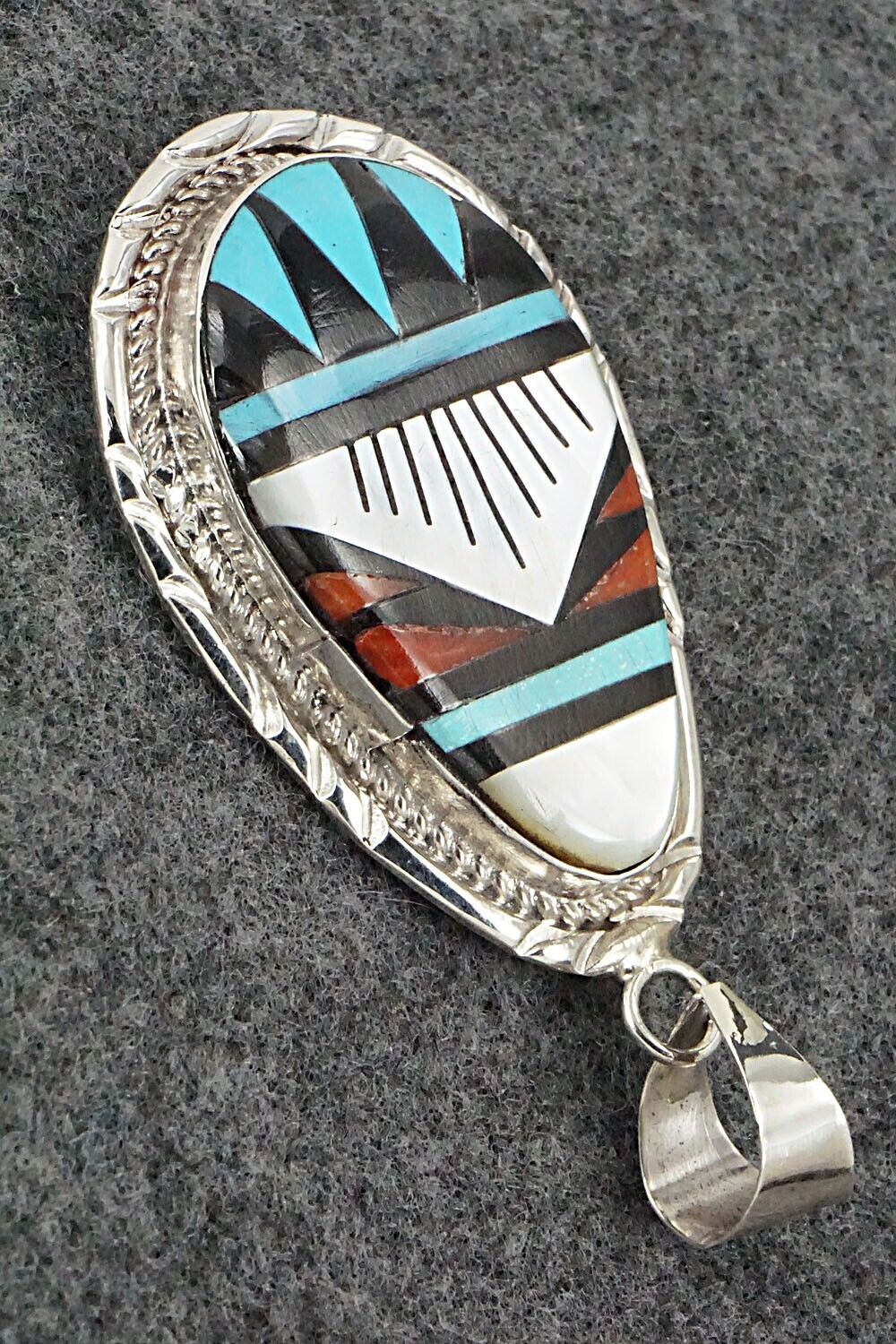 Multi Stone & Sterling Silver Pendant - Gladys Lamy