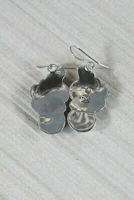 Turquoise & Sterling Silver Bear Claw and Bear Earrings - Ross Antonio - Navajo - High Lonesome Trading