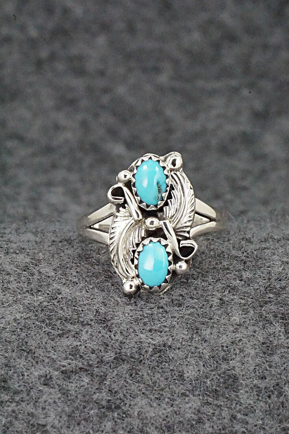 Turquoise & Sterling Silver Ring - William Begay - Size 6.5