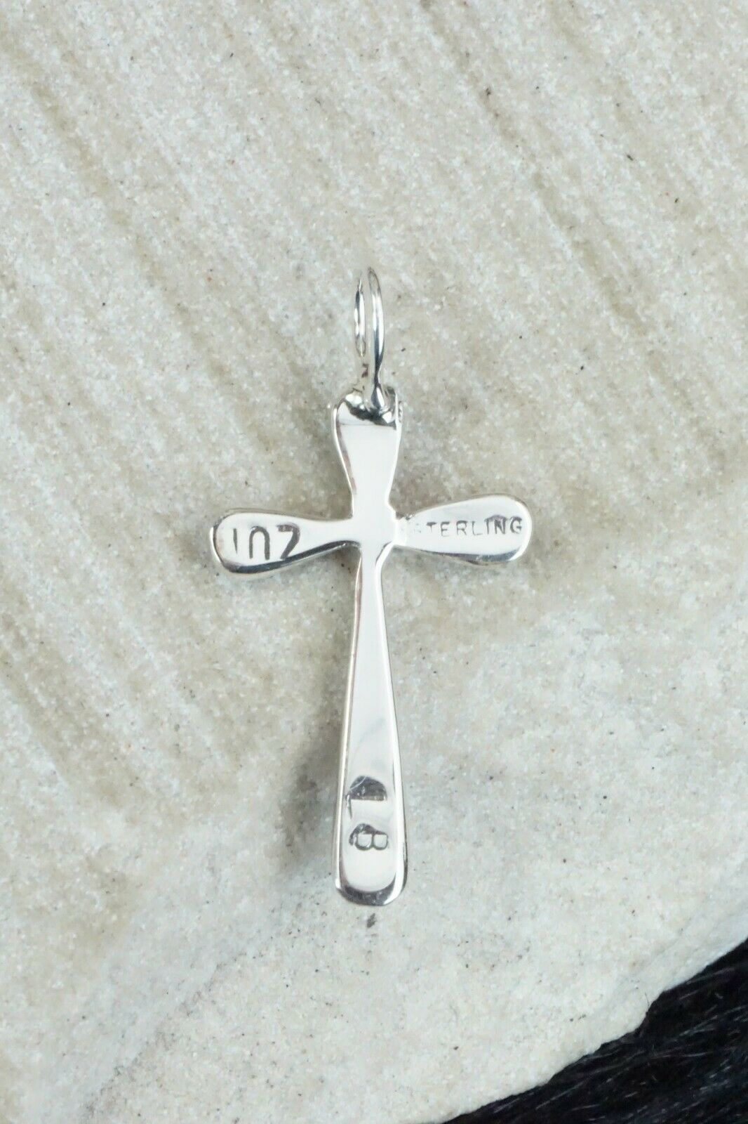 Multi Stone & Sterling Silver Cross Pendant - Lynette Bowannie