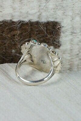 Navajo Turquoise and Sterling Silver Ring - Native American Size - 7.75 - High Lonesome Trading