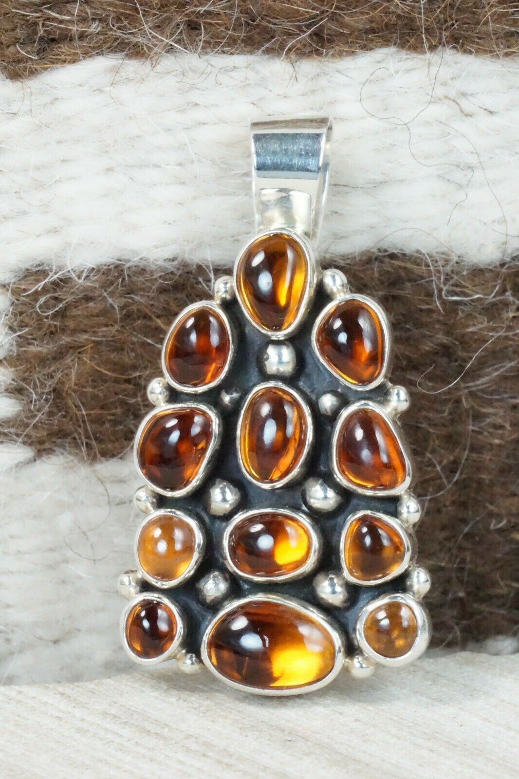 Amber & Sterling Silver Pendant - Mike Thompson