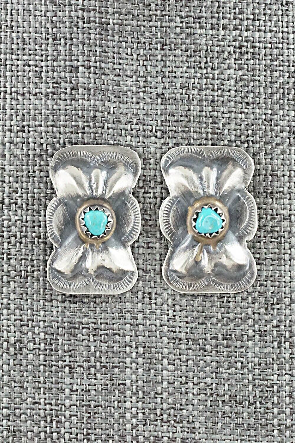 Turquoise & Sterling Silver Earrings - Joan Begay