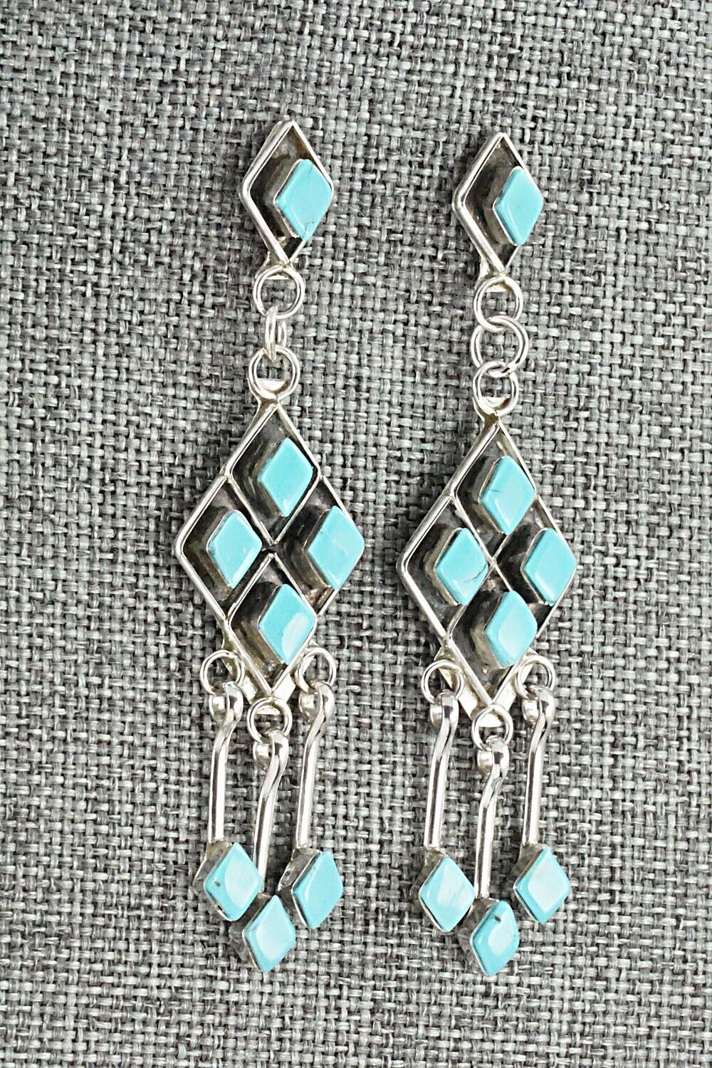 Turquoise & Sterling Silver Earrings - Priscilla Chavez