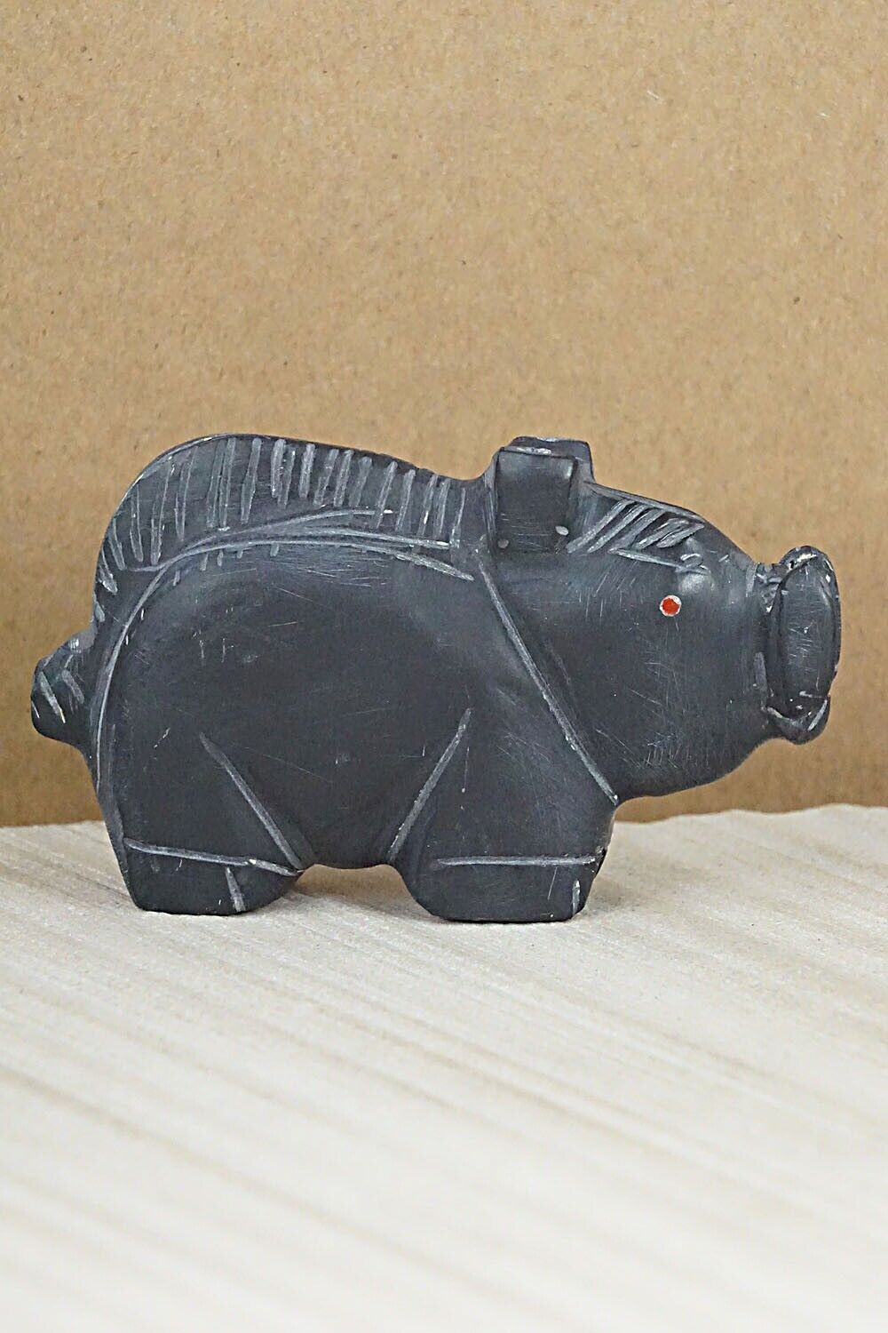 Razorback Hog Zuni Fetish Carving - Louise Ponchuella