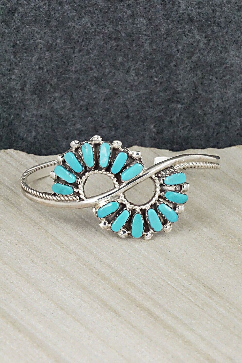 Turquoise & Sterling Silver Bracelet - Cherryl Beans