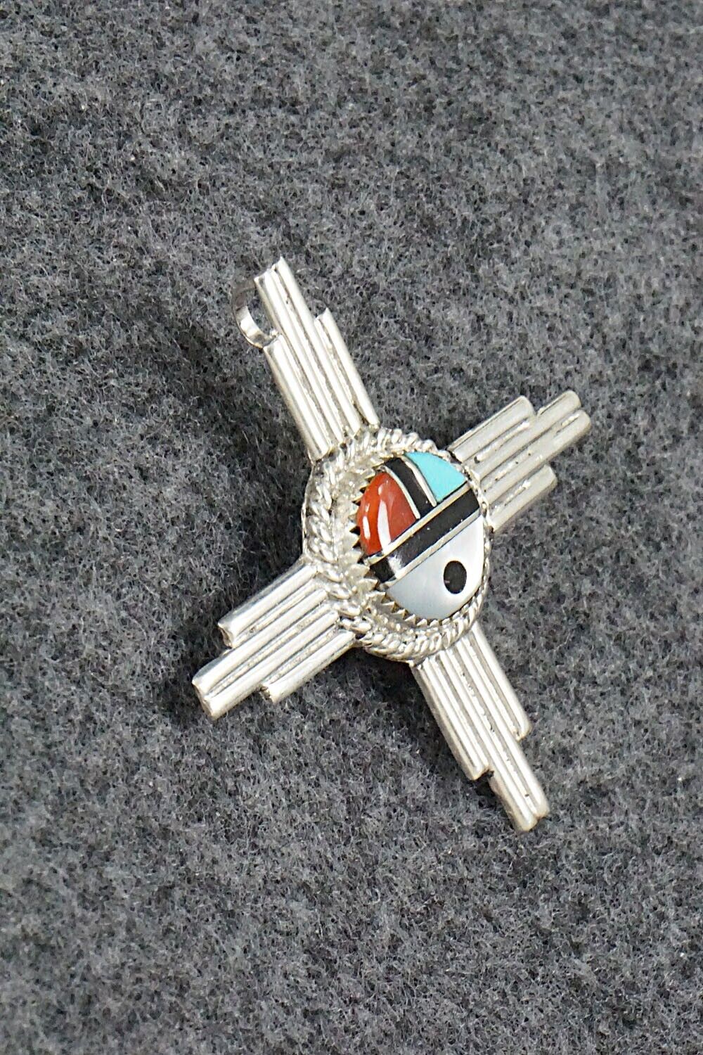 Multi Stone & Sterling Silver Pendant/Pin - Elvira Kiyite